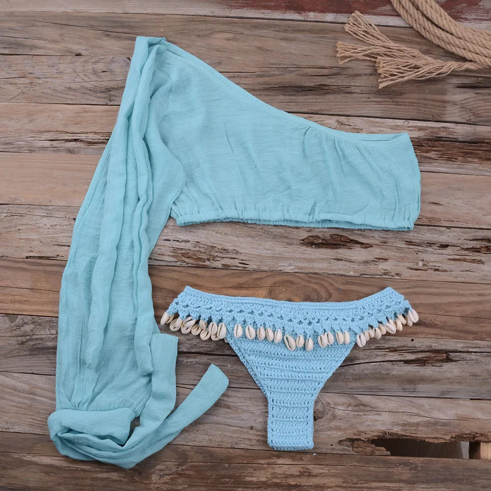 European and American beach bikini split shell suit - Bellarte Enchanté European and American beach bikini split shell suit